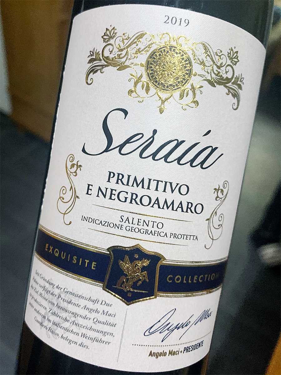 | schlechten Due Das 2019 - Seraia für Leben kurz - zu e Cantine | WeinSpion Wein Primitivo Palme ist Negroamaro